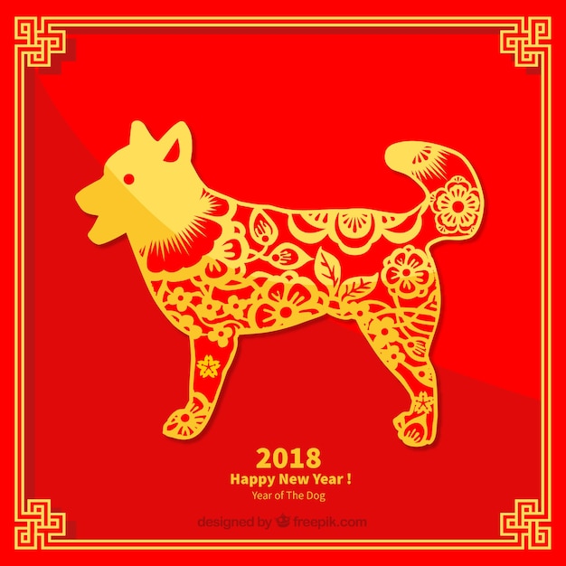 無料ベクター フラットな中国の新年の背景