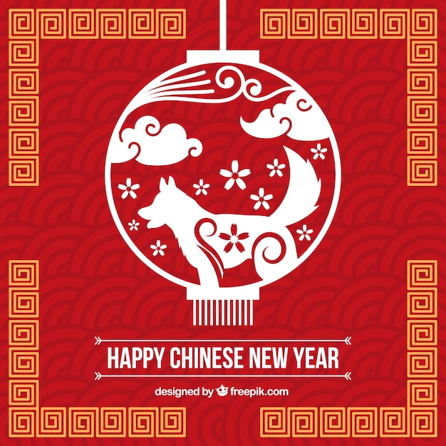 Flat chinese new year background 