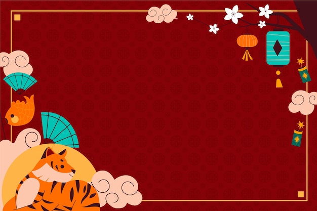 Free vector flat chinese new year background