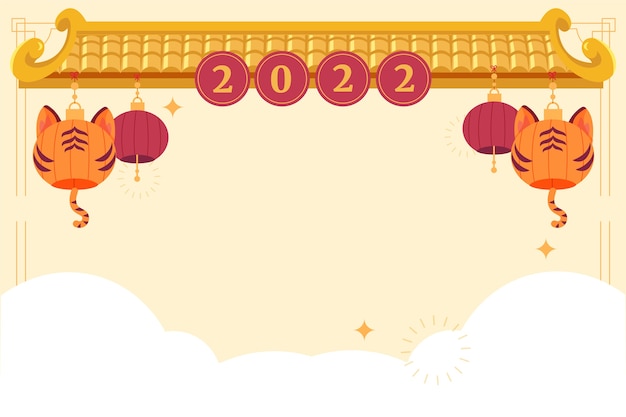 Flat chinese new year background