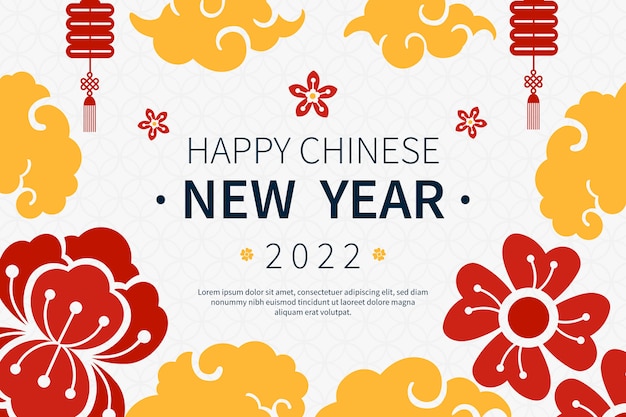 Flat chinese new year background