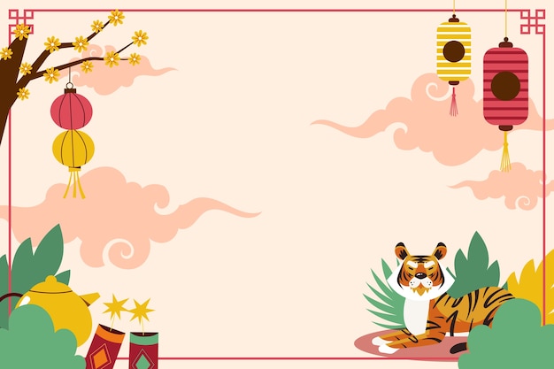 Free vector flat chinese new year background