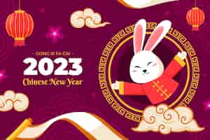 Free vector flat chinese new year background