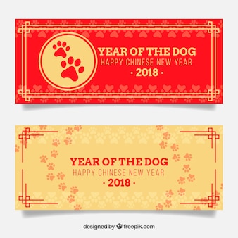 Flat chinese new year banners