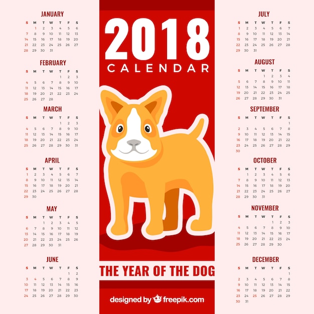 Free vector flat chinese new year calendar