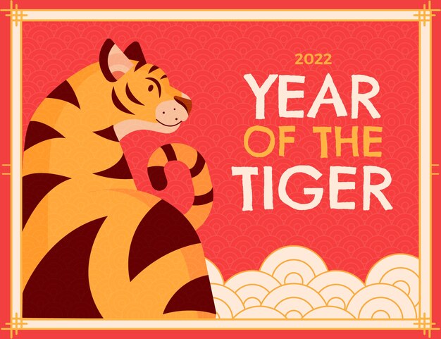 Flat chinese new year illustration