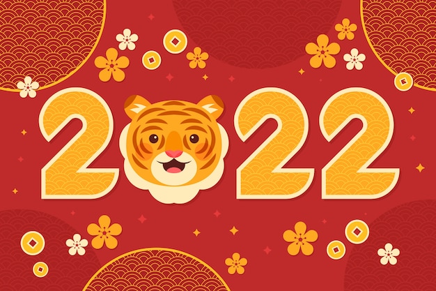 Flat chinese new year illustration