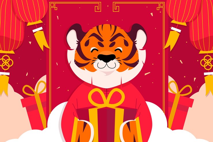 Free Vector flat chinese new year illustration