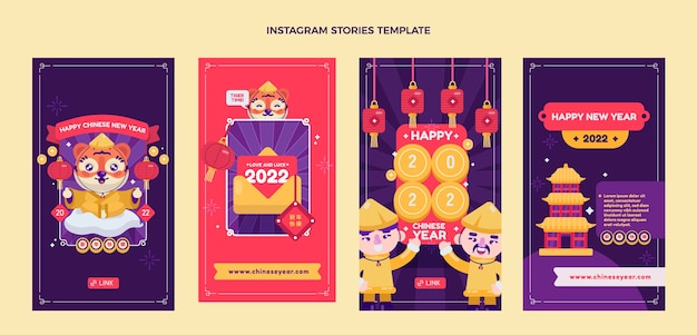 フラット中国の旧正月のInstagramの物語のコレクション