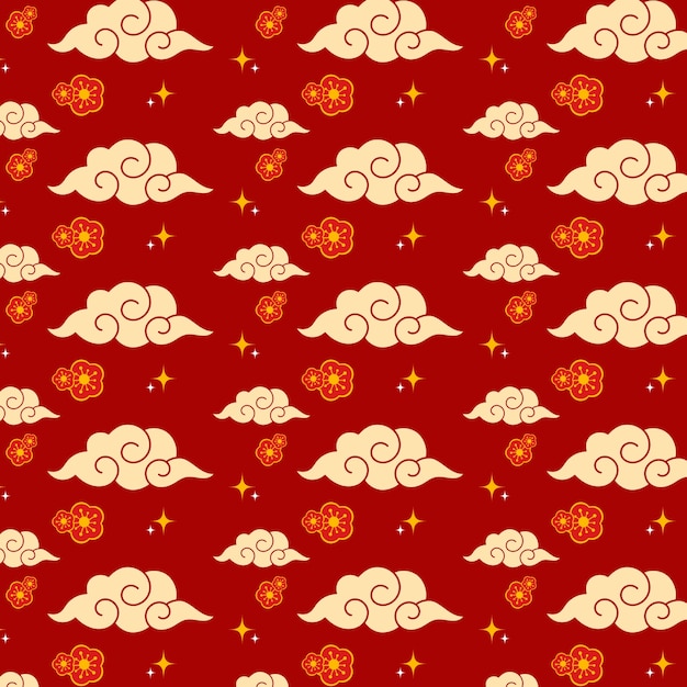 Free vector flat chinese new year pattern design