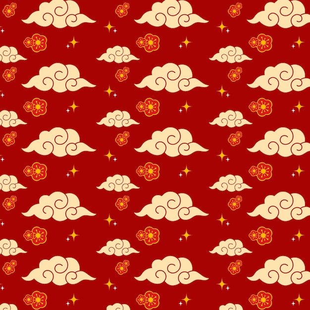 Flat chinese new year pattern design