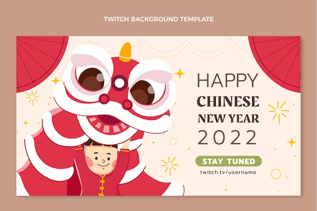 Flat chinese new year twitch background