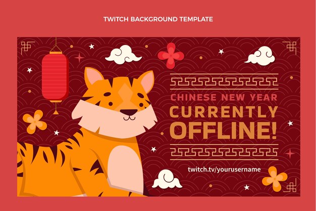 Free vector flat chinese new year twitch background