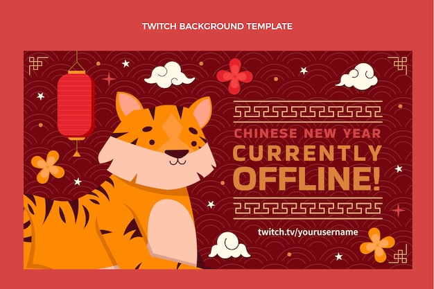 Flat chinese new year twitch background