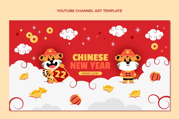 Flat chinese new year youtube channel art