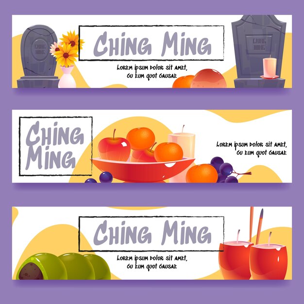 Free vector flat ching ming festival banners