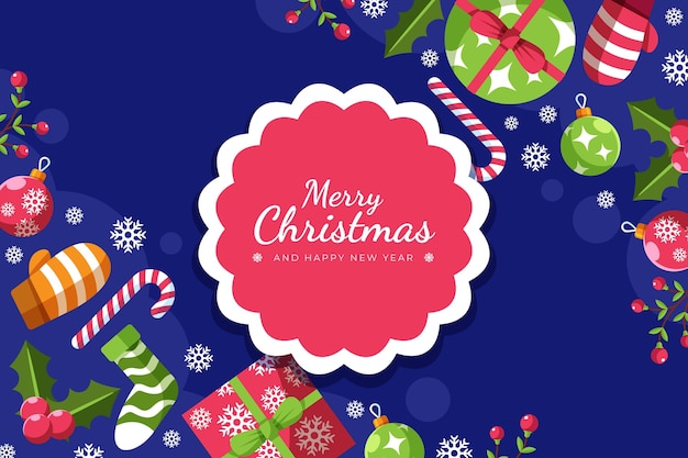 Free vector flat christmas background