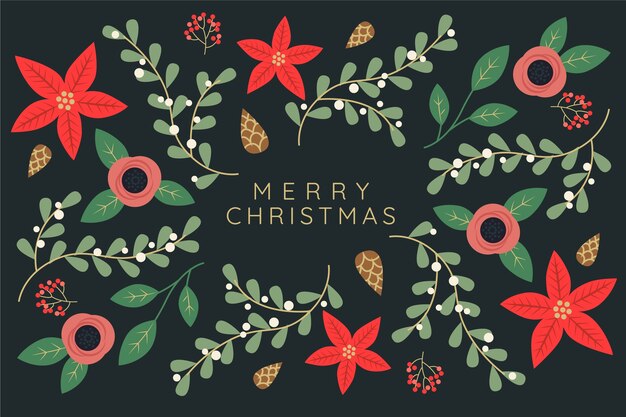 Flat christmas background