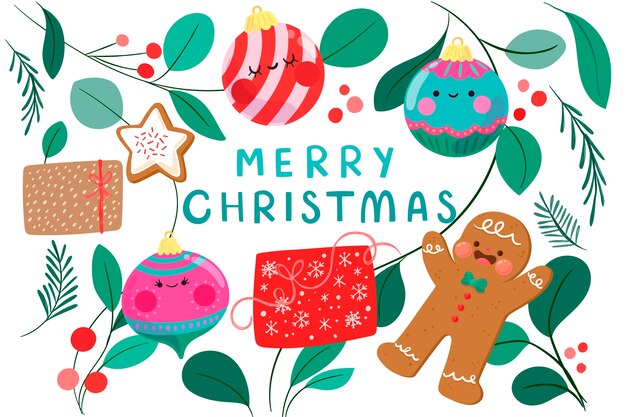 Free vector flat christmas background