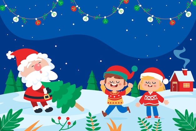 Free vector flat christmas background