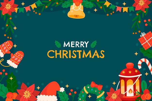 flat christmas background