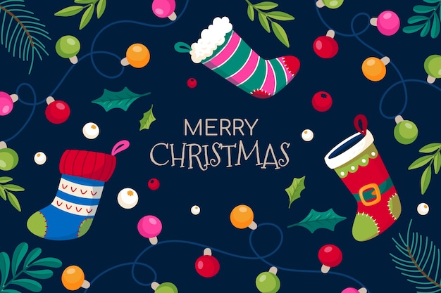 Free vector flat christmas background