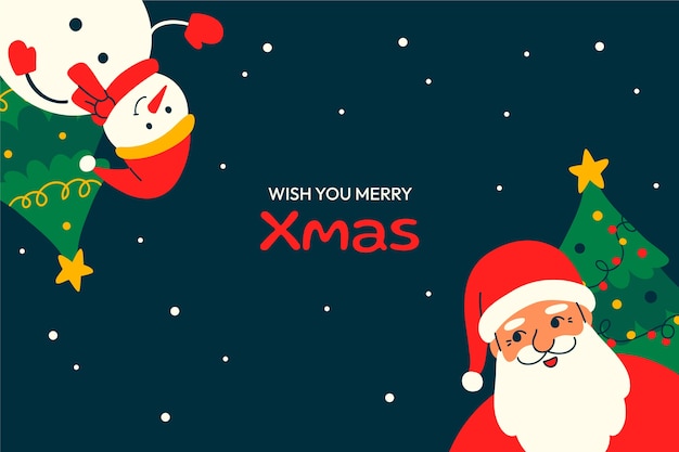 Free vector flat christmas background