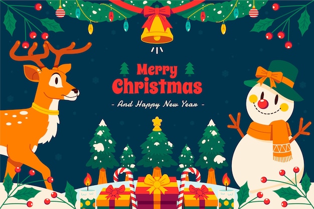 Free Vector flat christmas background