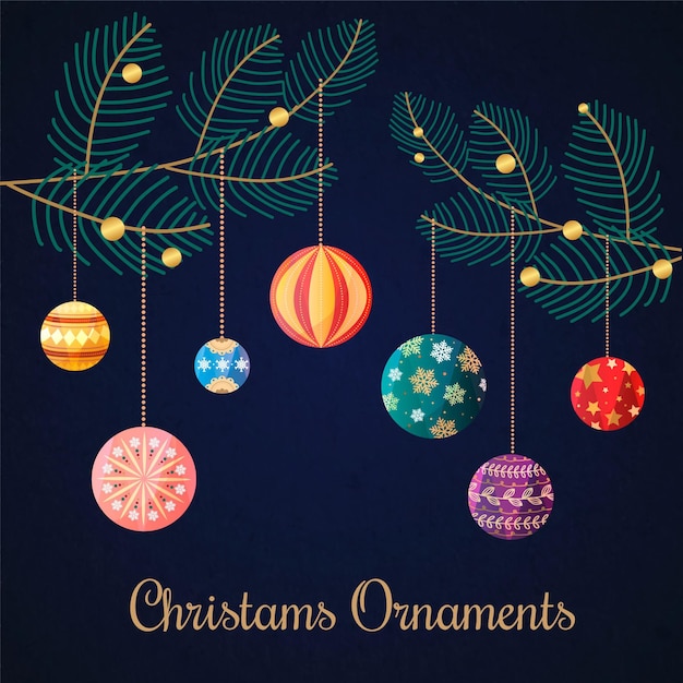 Flat christmas ball ornaments collection