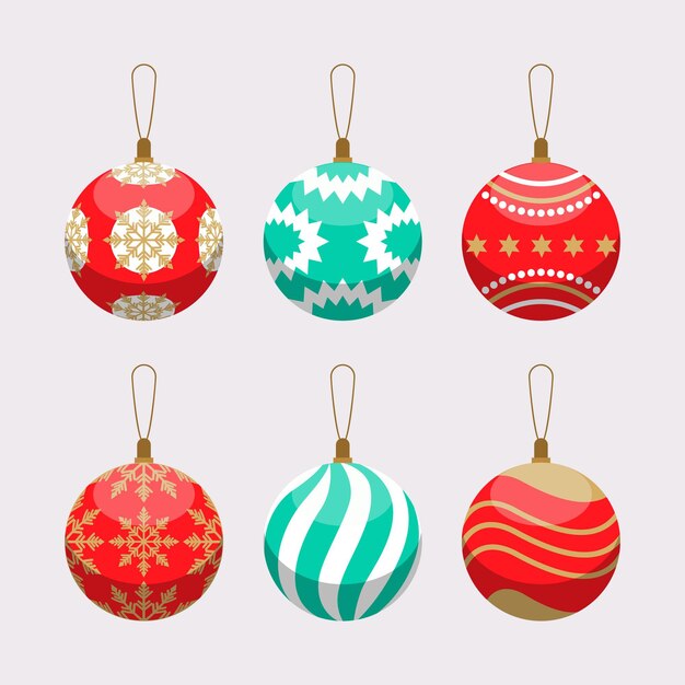 Flat christmas ball ornaments
