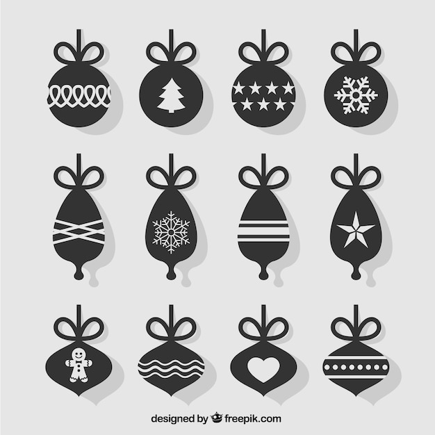 Free vector flat christmas balls collection