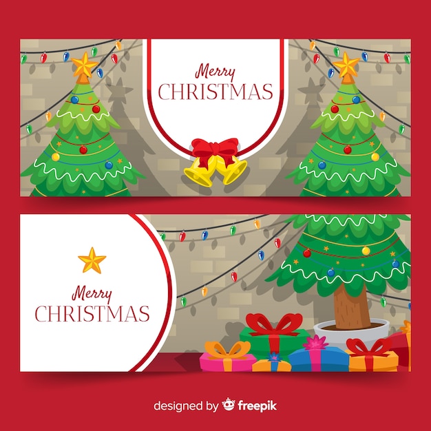 Free vector flat christmas banners