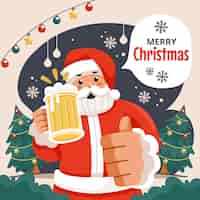Free vector flat christmas beer illustration