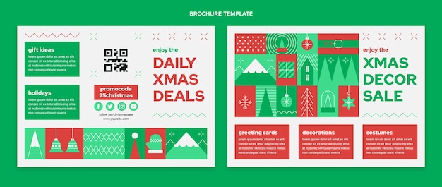 Free vector flat christmas brochure template