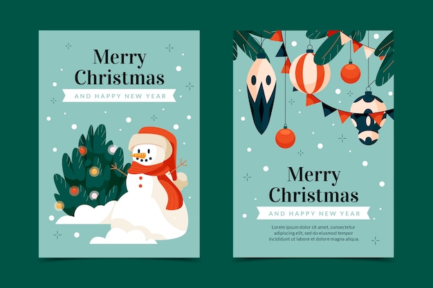 Flat christmas cards collection