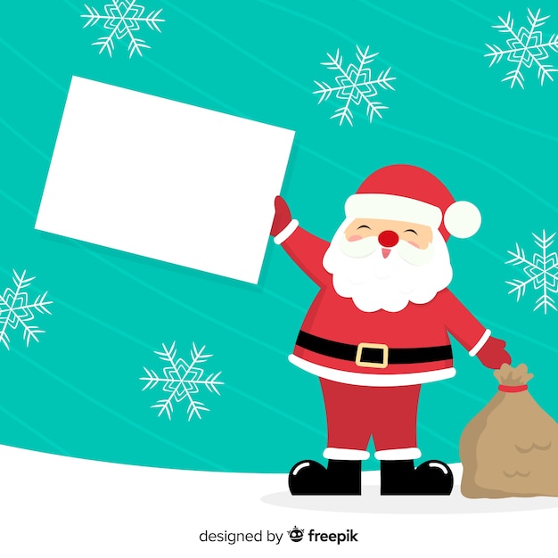 Free vector flat christmas character holding white empty card