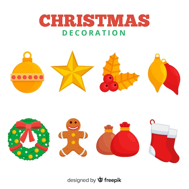 Flat christmas decoration design