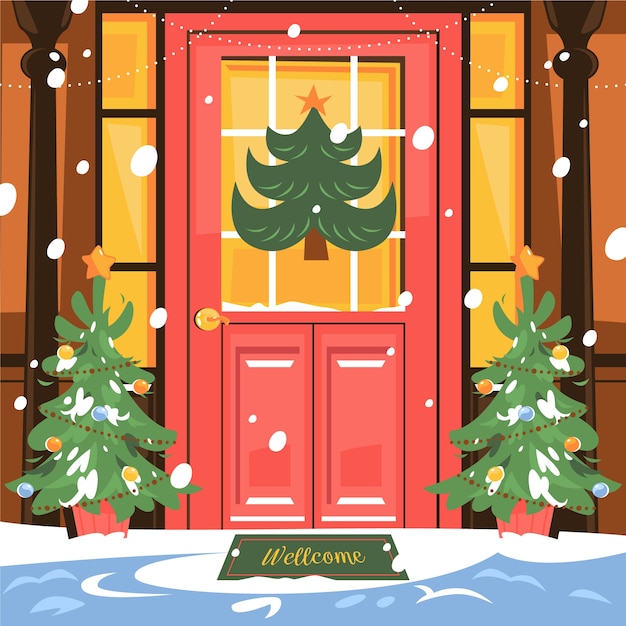 フラット クリスマス ドアの図