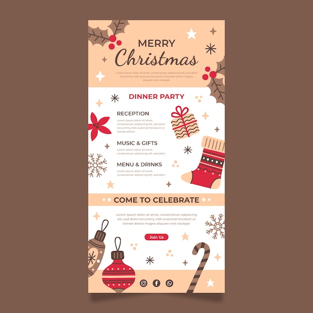 Flat christmas email template
