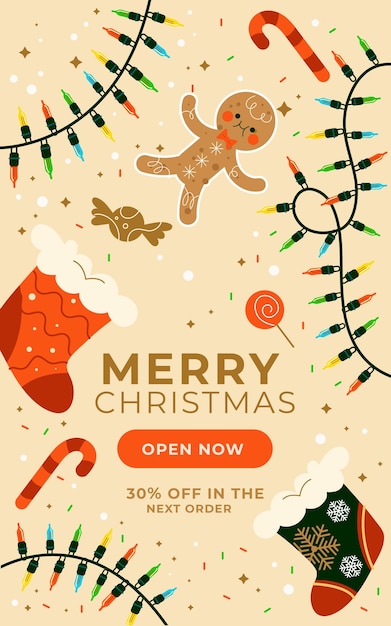 Flat christmas email template