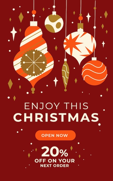 Free vector flat christmas email template