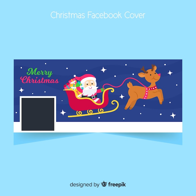 フラットクリスマスのフェイスブックカバー