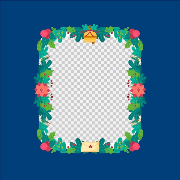 Flat christmas frame template