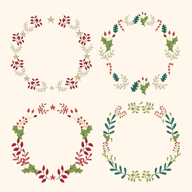 Flat christmas frames and borders collection