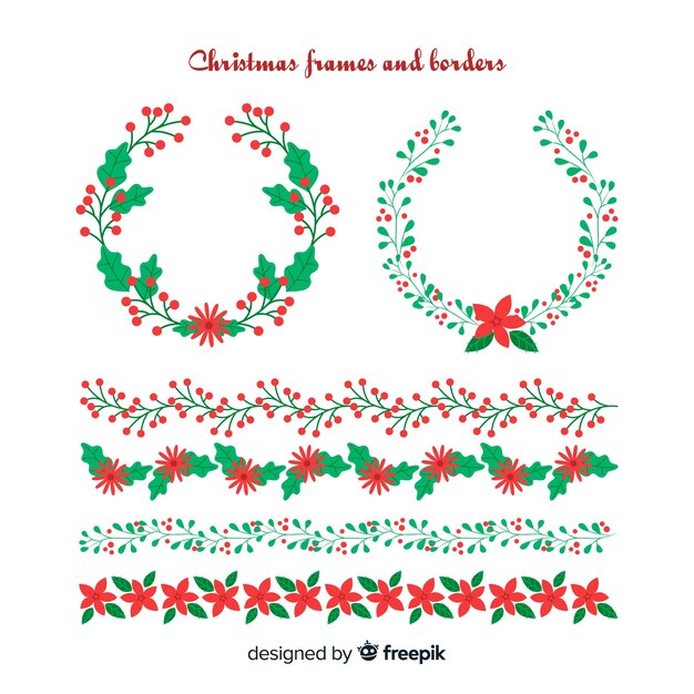 Flat christmas frames and borders