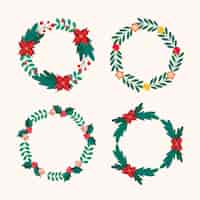 Free vector flat christmas frames collection