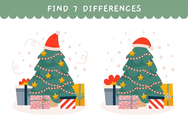 Free vector flat christmas game illustration