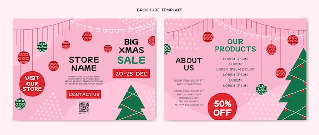 Flat christmas horizontal banners set