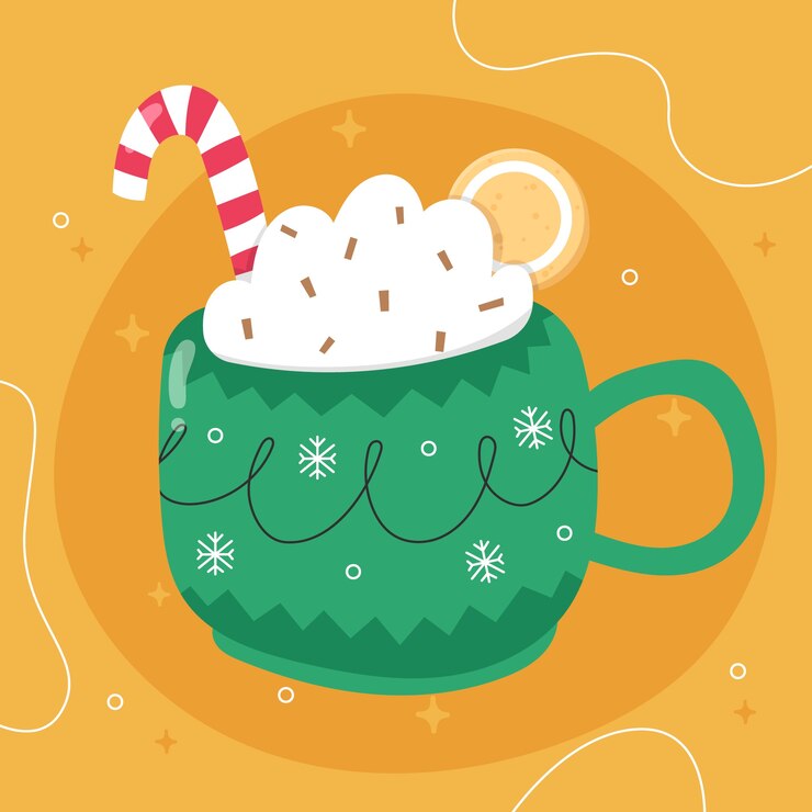Free Vector flat christmas hot chocolate illustration