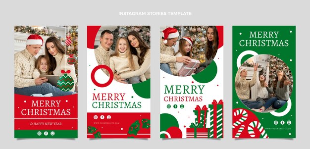 flat christmas instagram stories collection